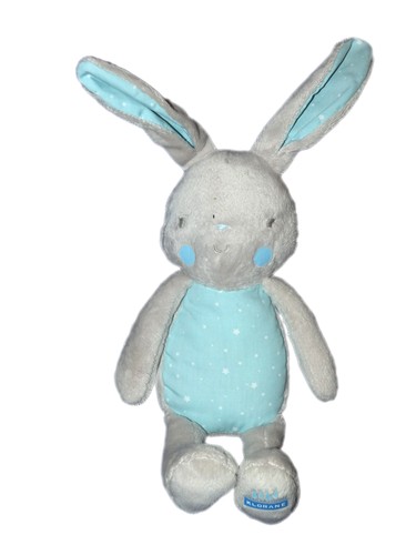 Doudou lapin bleu gris - , etoiles