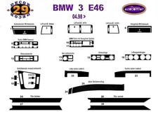 Pour BMW E46 3 Séries Intérieur Tableau Bord Kit 3M Burl Bois 1998-2006 Rhd 3D