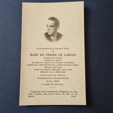 Avis Décès Marc Du PERIER De LARSAN Résistant Mort Buchenwald 1945 WW2