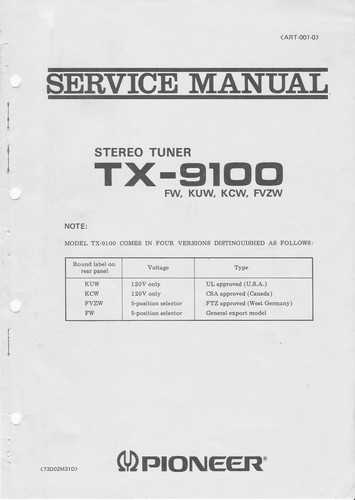 Service manuel instructions - service, d'instructions