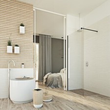 CABINE DE DOUCHE PAROI PARE FIXEBOX 1 CÔTÉ EN VERRE TRANSPARENT 8MM H198 WALK...