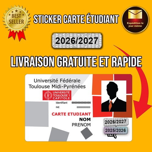 Autocollant carte étudiant