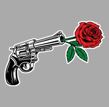 HEART SHOT REVOLVER AVEC ROSE