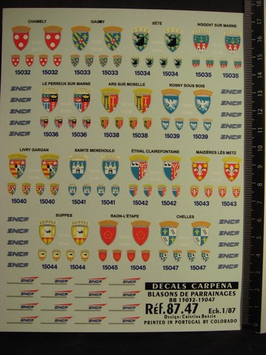 Decals train blasons de - 1/87,