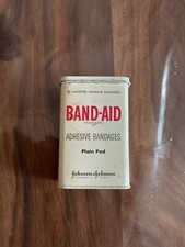 RARE US WW2 ADHESIVE BANDAGE BOX CAN JOHNSON & JOHNSON ORIGINAL - MEDICAL