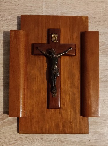 Crucifix ancien bois massif - ancien, en