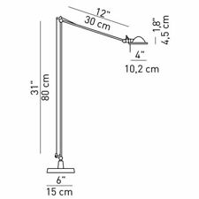 Luceplan, Berenice Terra Noire, Réflecteur Vert Sauge , Meda-Rizzatto, 1985