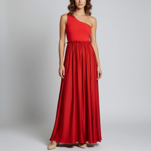 Robe maxi une épaule - , lanvin