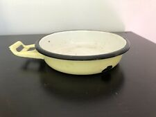 gamelle vintage tôle émaillée plat casserole poêlon ancien jaune années 50 60 70