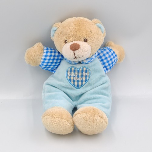 Peluche ours beige bleu - , coeur