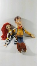 Toy Story Pull-string Talking 15"Woody and barbie Jessie 12" Doll Pair pre owned