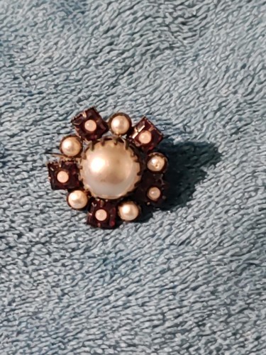 Broche pâte verre grenat - broche,