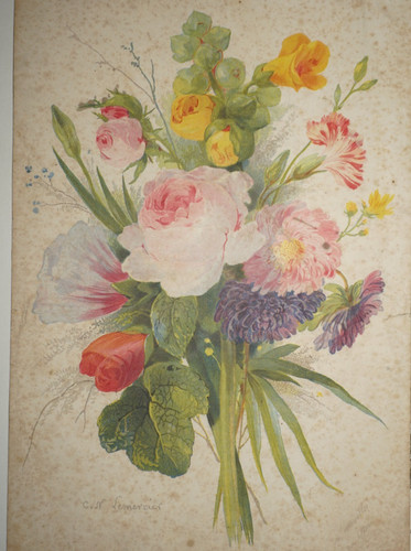 Belle litho xix bouquet - litho, xix°