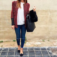 Zara Maille Combinée Cuir Fantasy Blazer Manteau Blouson Kayture Blogger Petit P