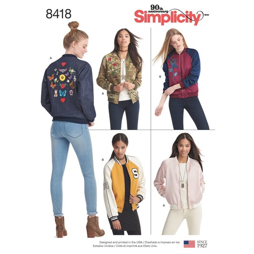 Simplicity 8418 doublé bomber - doublé,