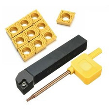 Porte-outils de tournage de tour précis + 10 pièces inserts en carbure CCMT060