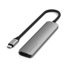 Hub USB-C Slim Multiport 6-in-1 4K Power Delivery 100W Gris