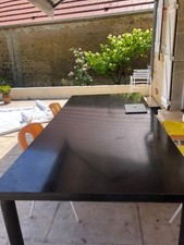 RARE Table noire design 1980 Pour salle à manger, bureau ou console. 