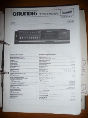 Service manuelle grundig - grundig, v