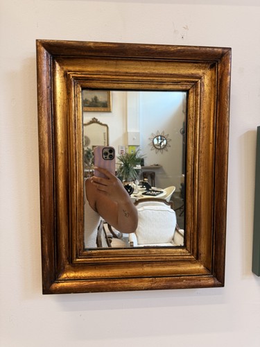 Miroir ancien bois doré à - doré,