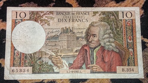 Billet francs voltaire - 10,