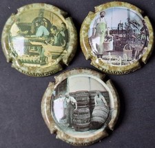 Lot 3 CAPSULES générique TRAVAIL - PLAQUE DE MUSELET CHAMPAGNE
