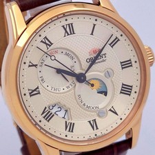 Montre automatique ORIENT Sun & Moon AK00-D0-B dos squelette état de fonction...