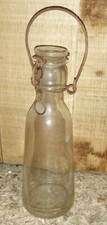 VIT- BOUTEILLE DE LAIT ANCIENNE  vers 1900 24cm de haut bouchon en verre et anse