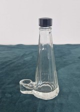 Ancien abreuvoir à oiseaux pour cage en verre moulée et bouchon en bakélite