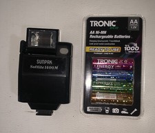 Occasion Flash SUNPAK Softlite 1400 M argentique+ 4 piles rechargeables Trony