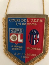 ANCIEN FANION OLYMPIQUES LYONNAIS BOLOGNE UEFA 1/4 FINALE