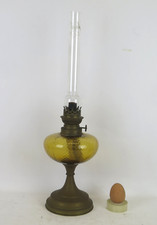 Lampe De Table Antique Lumière À Pétrole Avec Réservoir En Verre Et Laiton LN15