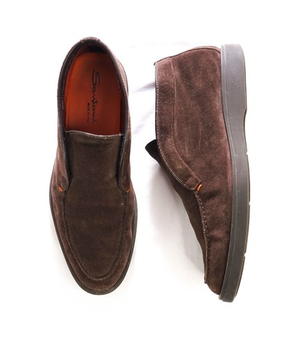 850 santoni brown - brown, suede