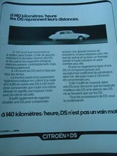 Publicité Advertising 1974  Citroen DS à 1450 K/H