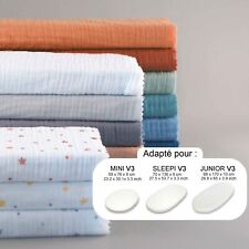 Drap Housse Double gaze pour stokke ovale 59x76x9 70x136x9 70x165x10 version 3