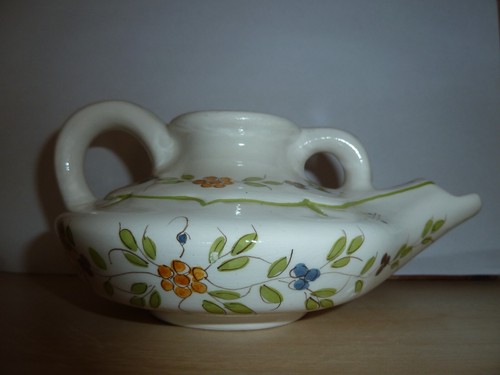 Ancienne lampe huile decor - ancienne,
