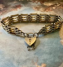 SPLENDIDE BRACELET Original Fermoir  Cadenas , ANCIEN , PLAQUÉ OR, POINÇON