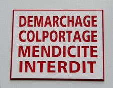 panneau "DEMARCHAGE COLPORTAGE