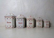 Anciens pots à épices condiments gigognes en faïence..