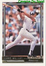 374 BERNIE WILLIAMS YANKEES TOPPS GOLD WINNER BASEBALL CARD 1992