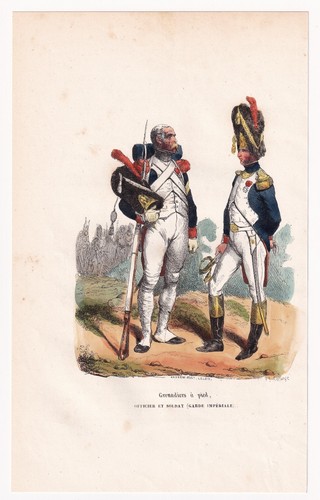 Gravure xixe grenadier - grenadier, à