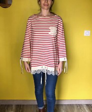 joli pull haut coton dentelles