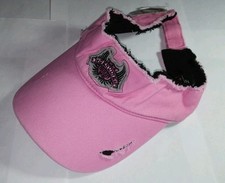 EZ RIDERZ EASY RIDERS GENUINE BIKER BABE SKULL CROSSBONES  PINK CAP HAT VISOR