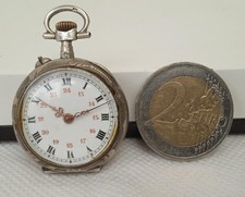 Montre à gousset de col ancienne argent 800 millièmes poinçon crabe fonctionne