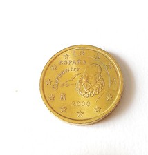 50 centimes Espagne 2000 M - 1re carte - Miguel Cervantès - SUP - Rare