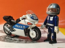 PLAYMOBIL FIGURINE MOTARD POLICE POLICE AGENTS DE LA CIRCULATION PRISON PILOTE