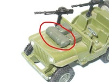 DINKY TOYS 1 SAC bache roulé METAL peint KAKI capot jeep militaire 612 SAS (R158