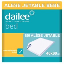 Dailee Bed 40x60 et 60x60 - 25x ou 150x Alese Jetable Bébé - Matelas à Langer