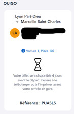Billet de train :  Lyon