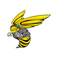 Sticker plastifié FRELON Jaune Hornet Honda - 11cm x 10cm